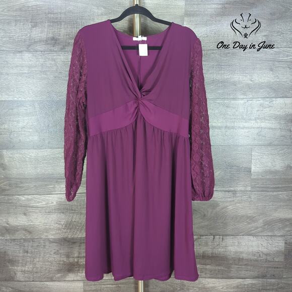 Maurices Long Lace Sleeve Mini Dress Size XXL - Picture 1 of 7